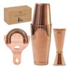 A Bar Above Cocktail Shaker Set, 4-Piece Professional Bartender Kit with Boston Shaker, Strainer and Jigger, Stainless Steel Bar Accessories for Craft Cocktails, Antique Copper view 1
