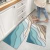 Kitchen Mats for Floor, Abstract Beach Turquoise Teal Ombre Kitchen Rugs, Kitchen Organization 2pcs Kitchen Mat, Kitchen Decor Runner Rug, Anti-Fatigue Mats for Kitchen Floor, Kitchen Gadgets view 1