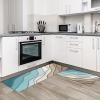 Kitchen Mats for Floor, Abstract Beach Turquoise Teal Ombre Kitchen Rugs, Kitchen Organization 2pcs Kitchen Mat, Kitchen Decor Runner Rug, Anti-Fatigue Mats for Kitchen Floor, Kitchen Gadgets view 3
