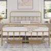 Yaheetech Classic Metal Platform Bed Frame Mattress Foundation with Victorian Style Iron-Art Headboard/Footboard/Under Bed Storage/No Box Spring Needed/Queen Size Antique Gold view 1