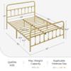 Yaheetech Classic Metal Platform Bed Frame Mattress Foundation with Victorian Style Iron-Art Headboard/Footboard/Under Bed Storage/No Box Spring Needed/Queen Size Antique Gold view 2