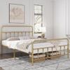 Yaheetech Classic Metal Platform Bed Frame Mattress Foundation with Victorian Style Iron-Art Headboard/Footboard/Under Bed Storage/No Box Spring Needed/Queen Size Antique Gold view 3