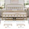 Yaheetech Classic Metal Platform Bed Frame Mattress Foundation with Victorian Style Iron-Art Headboard/Footboard/Under Bed Storage/No Box Spring Needed/Queen Size Antique Gold view 4
