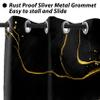 Baocicco Black Texture Marble Window Curtains for Bedroom Art Fluid Black Golden Marble Window Drapes for Living Room Luxury Modern Fashion Design Blackout Curtains 2 Panels 53Wx72H Inches view 4