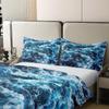Erosebridal 100% Organic Cotton Blue Waves Comforter Cover Ocean Sea Duvet Cover Summer Theme Print Bedding Set Cozy Quilt Cover Room Decorative Ultra Soft Breathable Bedclothes Queen Size view 4