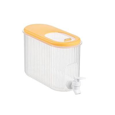3.5L/1 Gallon Beverage Dispenser Cold Kettle with Spigot, Plastic Durable Water Jug Dispenser Refrigerator Beverage Bucket Drink Dispensers for BBQ, Picnic, Pool Party and Social Events(Yellow)