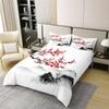 100% Cotton Japanese-Style Duvet Cover King, Red Cherry Blossoms Printed Bedding Set for Adult Women Teen Girls, Mount Fuji Ink Painting Black White Bedroom Decor Soft Breathable Comforter Cover view 2