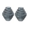 T2 Concept 6x6x7 Set of 2 Clear Blue Glass Fluted Accent Vases with Multi-Tiered Geometric Design and Smoked Finish for Mantel Console Table Bedroom Entryway Tabletop view 1