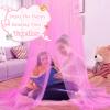 South to East Pink Bed Canopy for Girls, Princess Bed Canopy for Kids Room, Mosquito Net Canopy Girls Beds, Fire Retardant Fabric view 3