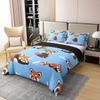 Erosebridal 100% Cotton Red Panda Duvet Cover King, Kawaii Bedding Set for Kids Boys Girls, Cute Animal Pattern Bedroom Decor Comforter Cover, Cartoon Panda Printed Wildlife Style Blue Quilt Cover view 3