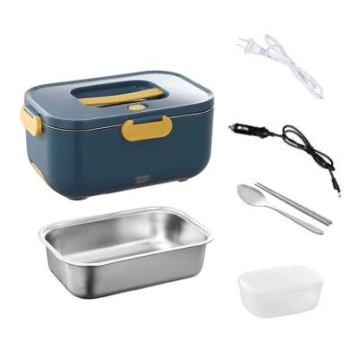 3-in-1 Electric Lunchbox Food Heater for Adults, Portable Lunchbox Heater for Cars, Electric Lunchboxes for Adults, Cars/homes, with Removable Stainless Steel Container (Green,S)
