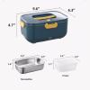 3-in-1 Electric Lunchbox Food Heater for Adults, Portable Lunchbox Heater for Cars, Electric Lunchboxes for Adults, Cars/homes, with Removable Stainless Steel Container (Green,S) view 2