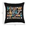 Class of 2027 Count Down Funny First Day Sophomore 27 Groovy Throw Pillow view 4
