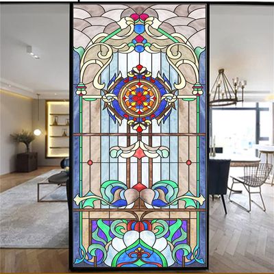 Decortive Window Film Privacy European Style Static Cling Window Stickers No Glue Frosted Window Coverings (W x L) 52x90cm(20.5"x35.4")