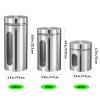 Alipis 3-piece Canister Set Large Lids Kitchen Storage Jars for Grains Beans Stainless Steel view 2