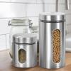 Alipis 3-piece Canister Set Large Lids Kitchen Storage Jars for Grains Beans Stainless Steel view 3