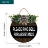 11x11In Please Ring Bell for Assistance Sign,Wood Plank Design Hanging Sign Wall Art Home Decoration,Rustic Wood No Soliciting Sign for Farmhouse Home Decor,Funny Signs Gift view 2