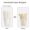 Boesma 100Pcs Bamboo Coffee Stirrers Individually Wrapped  Coffee Stir Sticks 5.5 Inch, Stir Sticks For Coffee Bar, Disposable Stir Sticks for Coffee and Cocktail view 3