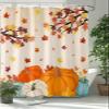 ALAGEO Fall Shower Curtain Harvest Pumpkin Shower Curtains for Bathroom Decor Fall Thanksgiving Harvest Maple Leaf Bath Curtains Sets with Hooks Polyester Fabric Waterproof Stall 36" x 72" view 1