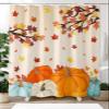 ALAGEO Fall Shower Curtain Harvest Pumpkin Shower Curtains for Bathroom Decor Fall Thanksgiving Harvest Maple Leaf Bath Curtains Sets with Hooks Polyester Fabric Waterproof Stall 36" x 72" view 2