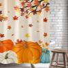 ALAGEO Fall Shower Curtain Harvest Pumpkin Shower Curtains for Bathroom Decor Fall Thanksgiving Harvest Maple Leaf Bath Curtains Sets with Hooks Polyester Fabric Waterproof Stall 36" x 72" view 4