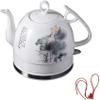 FairUo Kettle,Ceramic Electric Kettle,Cordless Water Teapot, Teapot-Retro 1.2L Jug, 1000W Water Fast for Tea, Coffee, Soup, Oatmeal-Removable Base, Automatic Power Off,Boil Dry Protection/Gray view 1