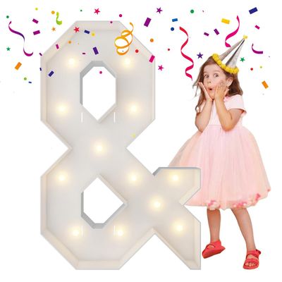 4FT Marquee Light Up Letters, Large Marquee Letters, Mosaic Balloon Frame Letter Big Letters For Engagement Wedding Decorations Birthday Party Backdrop Decor, Balloon Arch Kit Sign &