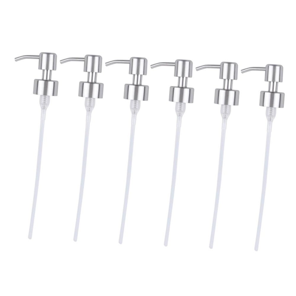 Lotion Pump Heads Replacement Nozzle Stainless Steel 6pcs for Bottles