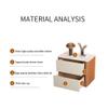 JITEM Modern Wood 2 Drawers Nightstand Faux Leather Bedside Table Marble Pattern Sintered Stone Top End Side Table Bedroom Night Stand view 3