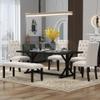 Bellemave 6-Piece Dining Table Set for 6 Farmhouse Kitchen Table Set with 4 Upholstered Chairs and Bench, Rectangular Dining Room Set for Kitchen, Dining Room (Espresso) view 2