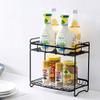 2-Layer Countertop Spice Rack,Kitchen Dish Rack Organizer,Bathroom Shelf Storage Rack view 4