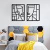 Abstract Face Metal Wall Art, Geometric Face Wall Metal Decor, Minimalist Faces Line Wall Decor for Living Room, Bedroom(Black,Overall Size:39"x26" | 100x65cm) view 2