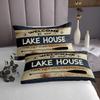 Lake House Queen Size Bedspread Set For Cabin Lodge,Rustic Farmhouse Quilt Set Boating Fishing Theme Coverlet Set For Kids Teen Adult Lake Paddle Anchor Bed Set 2 Pillow Cases Country Room Decor view 4