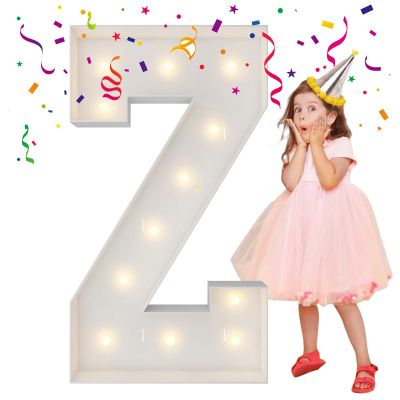 4FT Marquee Light Up Letters, Large Marquee Letters, Mosaic Balloon Frame Letter Big Letters For Engagement Wedding Decorations Birthday Party Backdrop Decor, Balloon Arch Kit Letter Z
