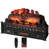 TURBRO Eternal Flame 30 in. WiFi Infrared Quartz Electric Fireplace Log Heater with Sound Crackling, Realistic Pinewood Logs, Adjustable Flame Colors, Remote Control, Thermostat, Timer, EF30-PB, 1500W view 1