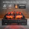 TURBRO Eternal Flame 30 in. WiFi Infrared Quartz Electric Fireplace Log Heater with Sound Crackling, Realistic Pinewood Logs, Adjustable Flame Colors, Remote Control, Thermostat, Timer, EF30-PB, 1500W view 2