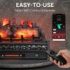 TURBRO Eternal Flame 30 in. WiFi Infrared Quartz Electric Fireplace Log Heater with Sound Crackling, Realistic Pinewood Logs, Adjustable Flame Colors, Remote Control, Thermostat, Timer, EF30-PB, 1500W view 3