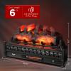 TURBRO Eternal Flame 30 in. WiFi Infrared Quartz Electric Fireplace Log Heater with Sound Crackling, Realistic Pinewood Logs, Adjustable Flame Colors, Remote Control, Thermostat, Timer, EF30-PB, 1500W view 4