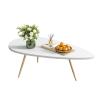 SAYGOER Modern Coffee Table White Oval Coffee Tables for Living Room Simple Center Table for Small Space Home Office Easy Assembly 22.2" D x 42.5" W x 17.1" H, White view 1