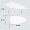SAYGOER Modern Coffee Table White Oval Coffee Tables for Living Room Simple Center Table for Small Space Home Office Easy Assembly 22.2" D x 42.5" W x 17.1" H, White view 2