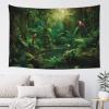 Beautiful parrot in the jungle Tapestry Psychedelic Tapestry Wall hanging Bedding Tapestry view 3