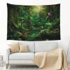 Beautiful parrot in the jungle Tapestry Psychedelic Tapestry Wall hanging Bedding Tapestry view 4