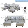 Caberryne Sectional Couch for Living Room Furniture Set Sliver White,Sectional Sofa Set L Shape Sofa and Chaise with Storage Ottoman for Living Room/ApartmentSliver White,Facing Left Chaise view 2