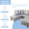 Caberryne Sectional Couch for Living Room Furniture Set Sliver White,Sectional Sofa Set L Shape Sofa and Chaise with Storage Ottoman for Living Room/ApartmentSliver White,Facing Left Chaise view 3