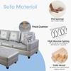Caberryne Sectional Couch for Living Room Furniture Set Sliver White,Sectional Sofa Set L Shape Sofa and Chaise with Storage Ottoman for Living Room/ApartmentSliver White,Facing Left Chaise view 4