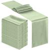 Bencailor 24 Pcs Green Satin Table Runner Bulk 12 x 108 Inches Long Table Runners Bright Smooth Fabric Tablecloth for Wedding Banquet Birthday Valentines St Patrick's Day Party Decorations view 1