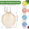 Woanger 24 Pcs Reusable Cotton Mesh Produce Shopping Bags Washable Grocery Net Portable Fruit and Vegetable Cotton String Bags Long Handle Net Tote Organizer(Short Handle) view 4