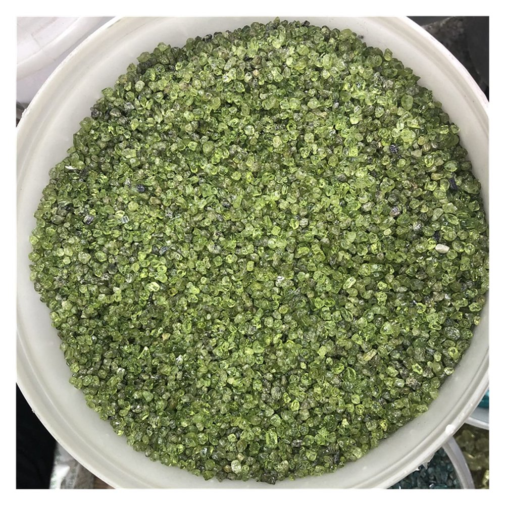 FidemM Natural Crystal Rough Natural Peridot Crystal Olivine Green Rough Raw Fell Gemstone Mineral Sample Rock Quartz August Birthstone (Size : 200g)