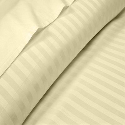 400TC Universal-V Berth Size 100% Egyptian Cotton Boat Sheet 4 PC Set - 6" Deep Pocket Fitted Sheet - Extra Soft & Comfy USA Boat Bedding (Ivory Stripe) Best Boat Bedding Gift for Boaters.