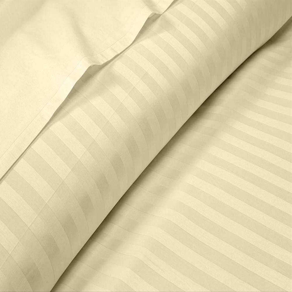 400TC Universal-V Berth Size 100% Egyptian Cotton Boat Sheet 4 PC Set - 6" Deep Pocket Fitted Sheet - Extra Soft & Comfy USA Boat Bedding (Ivory Stripe) Best Boat Bedding Gift for Boaters.